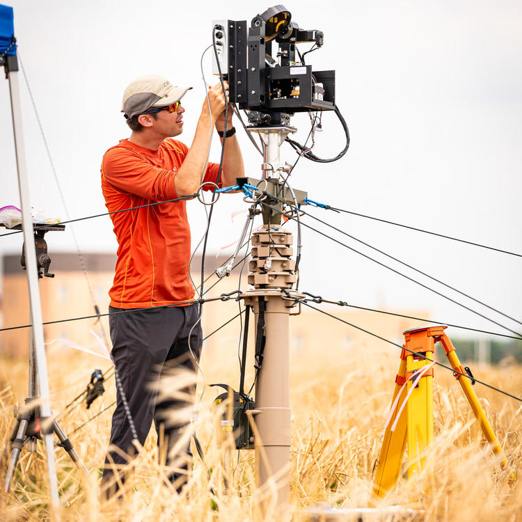 Vlad setting up a tower for NitroNet