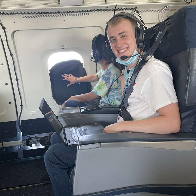 Ryan on the DC-8 during NASA SARP 2022. 